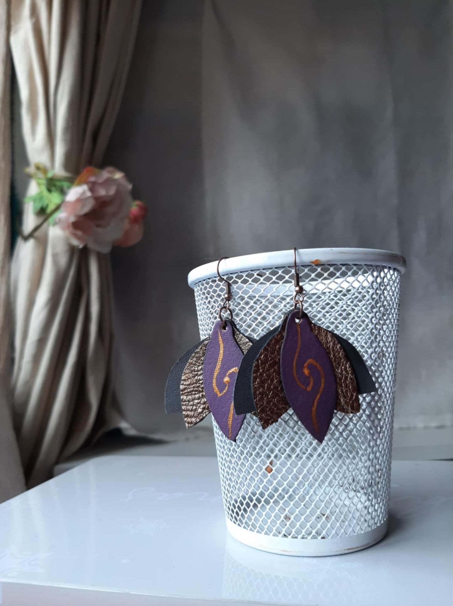 Cercei piele naturala INEDIT