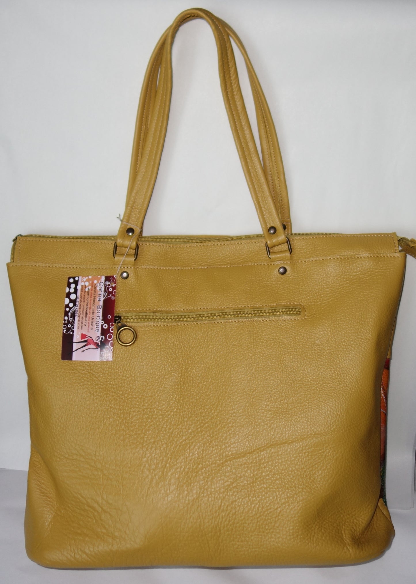 POSETA DE PIELE NATURALA PASTEL