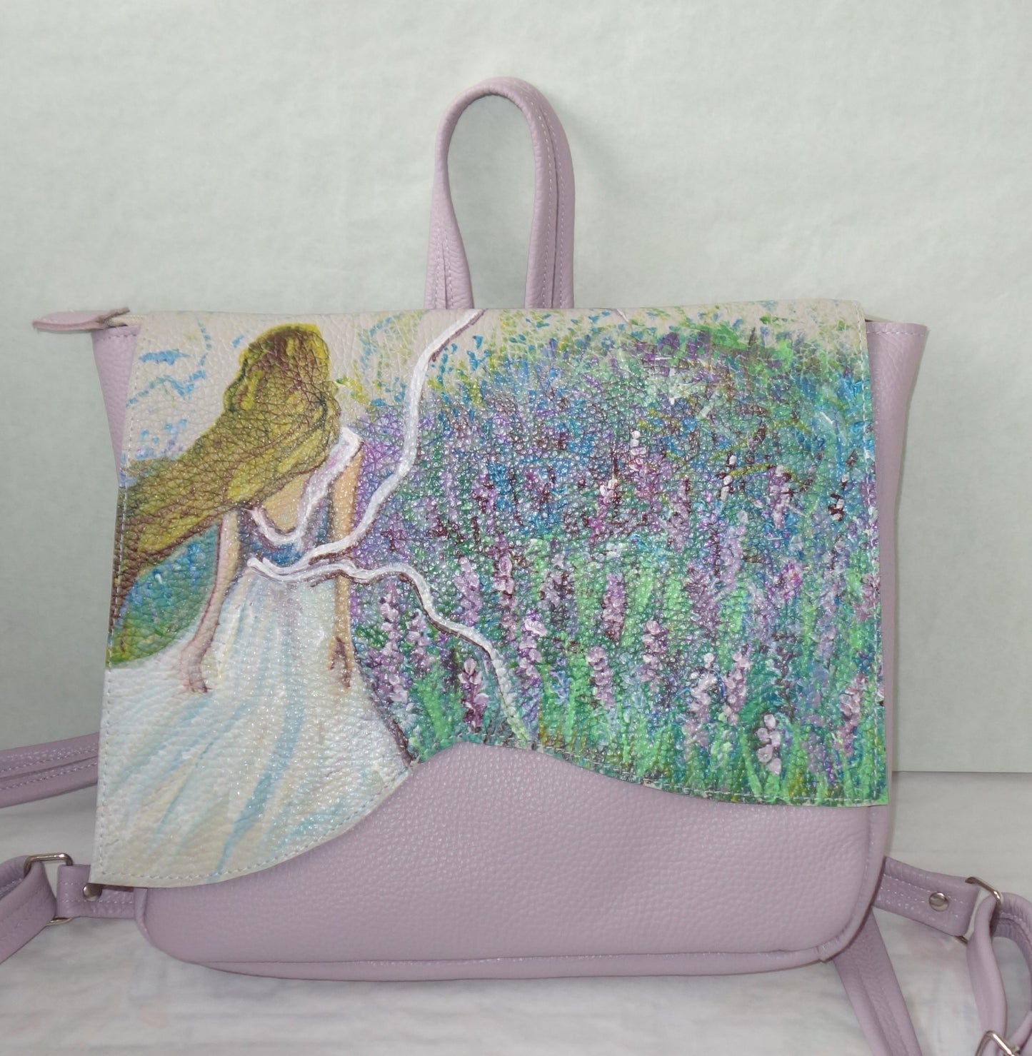 RUCSAC DE PIELE NATURALA LAVANDA