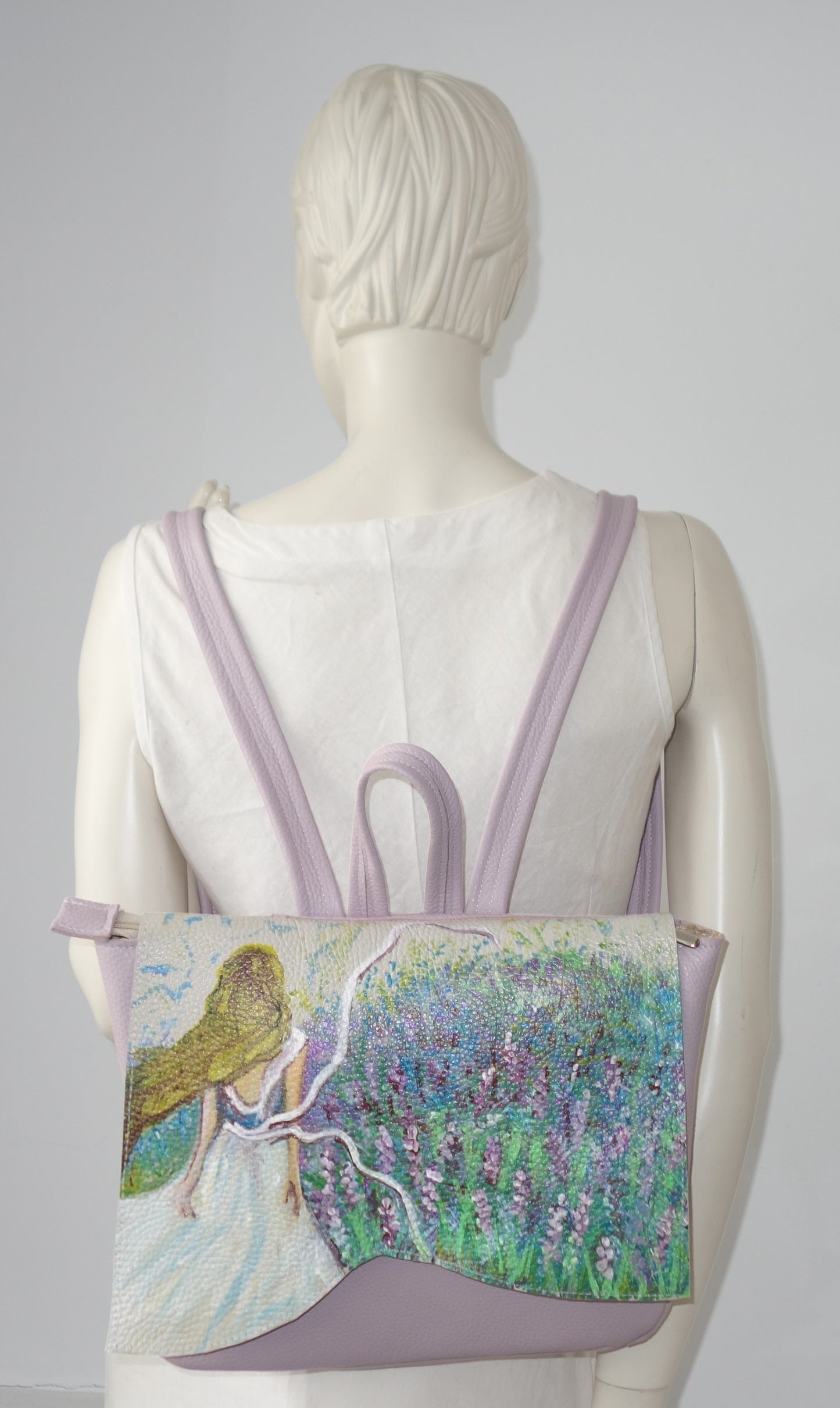 RUCSAC DE PIELE NATURALA LAVANDA