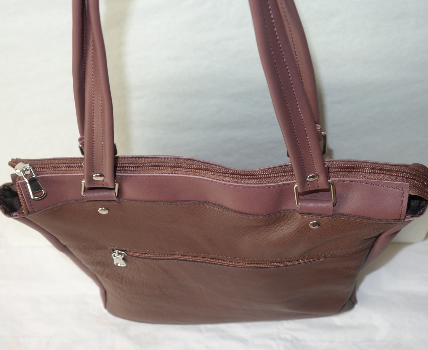 POSETA DE PIELE NATURALA BROWNY