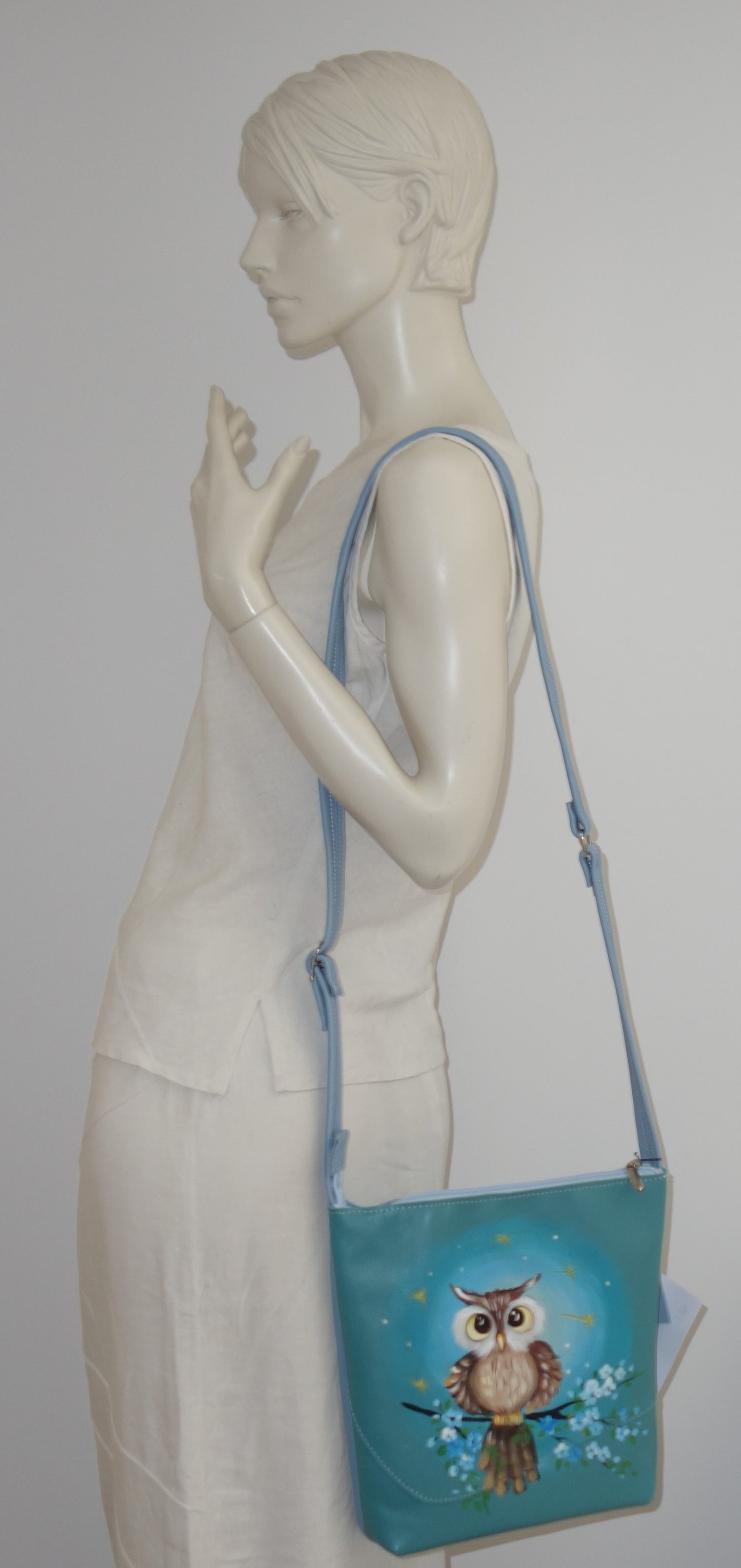 GEANTA DE PIELE NATURALA OWL BABY