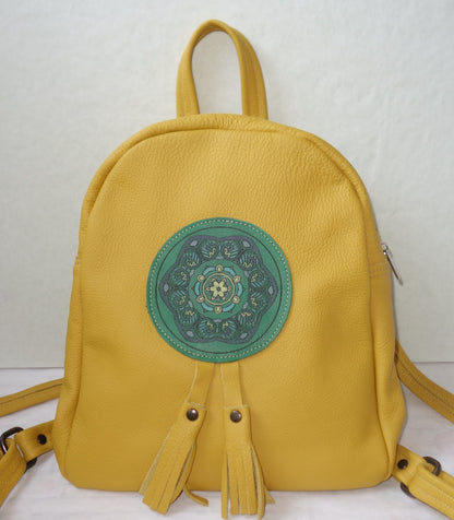 RUCSAC DE PIELE NATURALA MANDALA 1