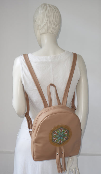 RUCSAC DE PIELE NATURALA MANDALA 4