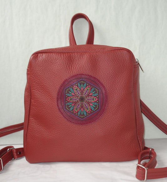 RUCSAC DE PIELE NATURALA MANDALA 2