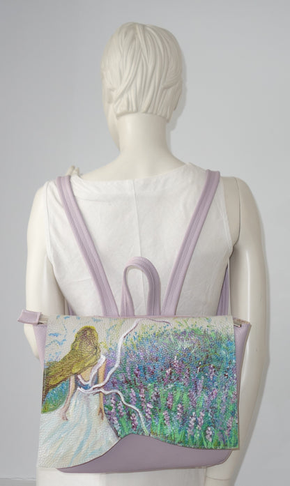 RUCSAC DE PIELE NATURALA LAVANDA