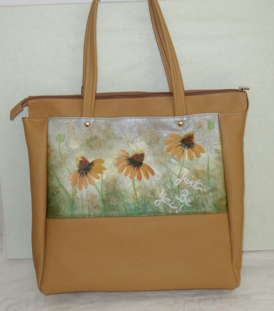 POSETA DE PIELE NATURALA DAISIES