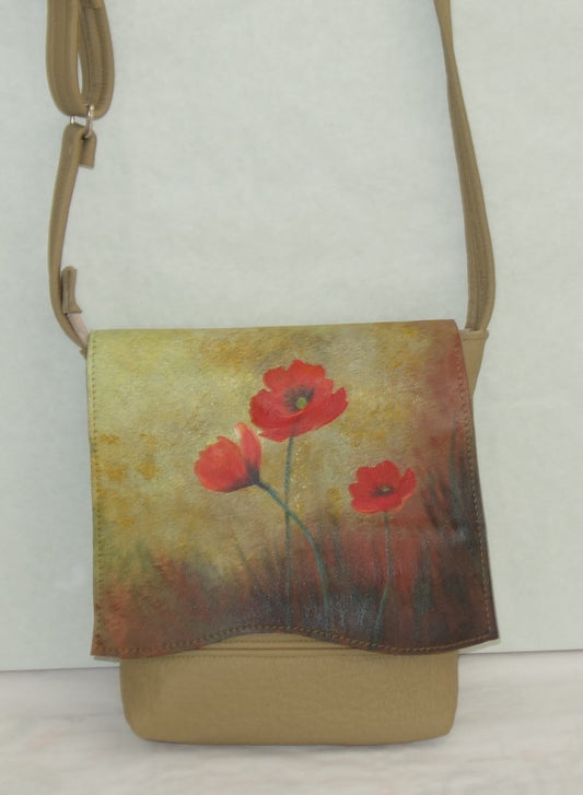 GEANTA DE PIELE NATURALA POPPIES