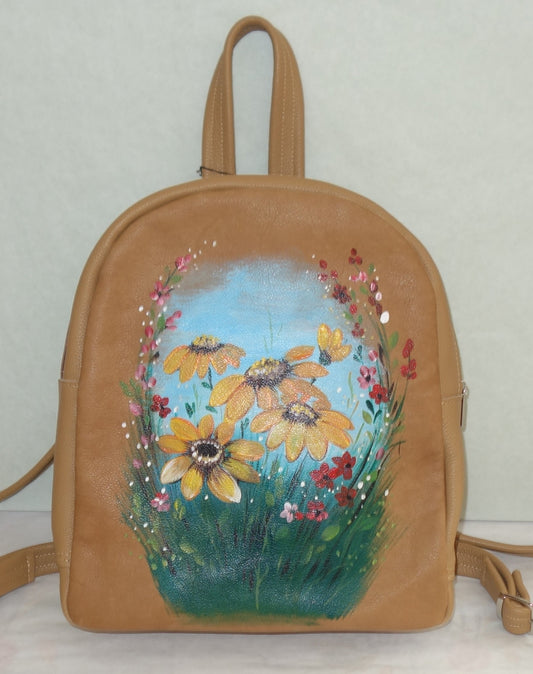 RUCSAC DE PIELE NATURALA FLOWER DANCE