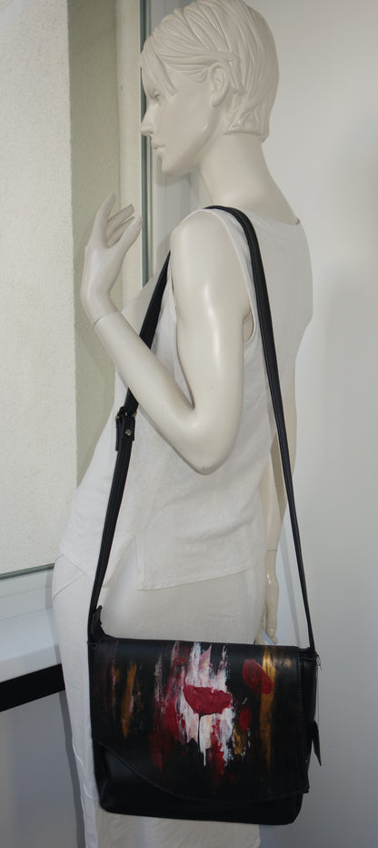 GEANTA DE PIELE NATURALA POPPIES