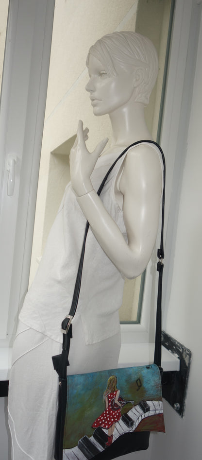 GEANTA DE PIELE NATURALA FEEL THE MUSIC