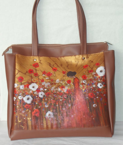 POSETA DE PIELE NATURALA THE ONE