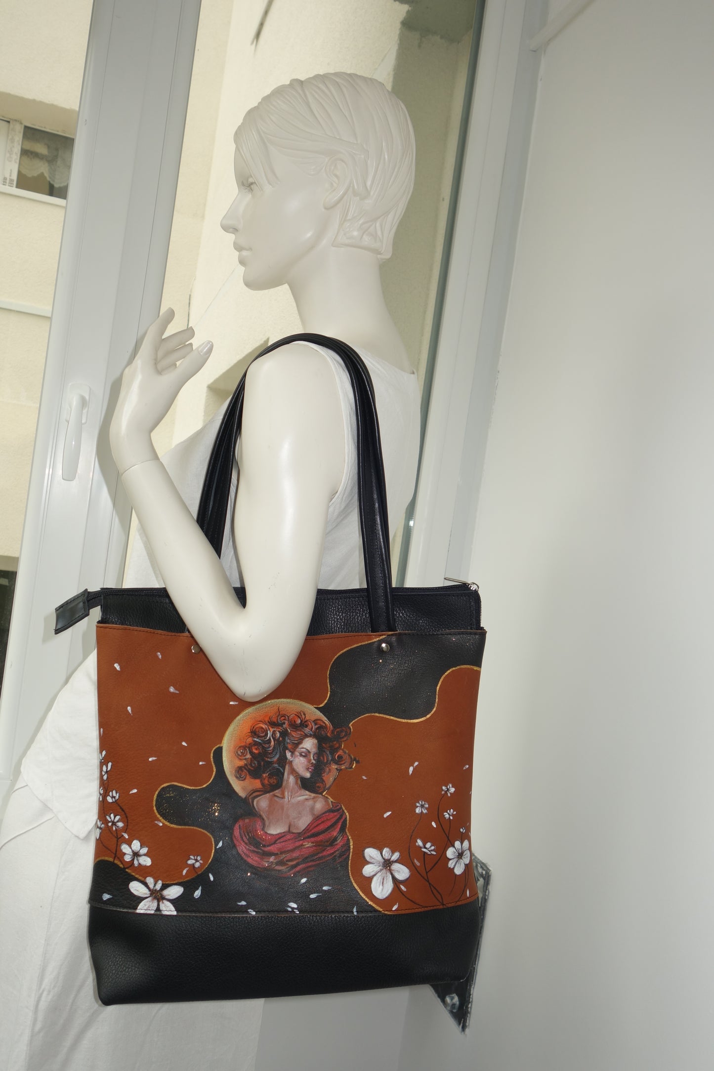 POSETA DE PIELE NATURALA DARE