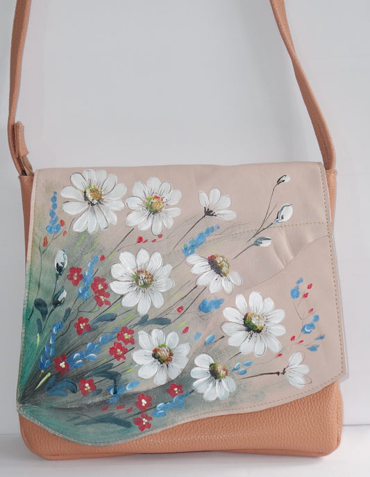GEANTA DE PIELE NATURALA DAISIES