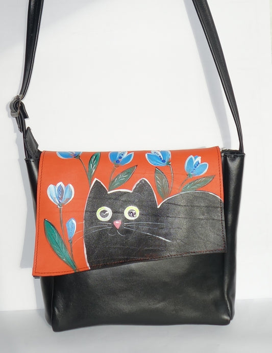 GEANTA DE PIELE NATURALA MOON CAT