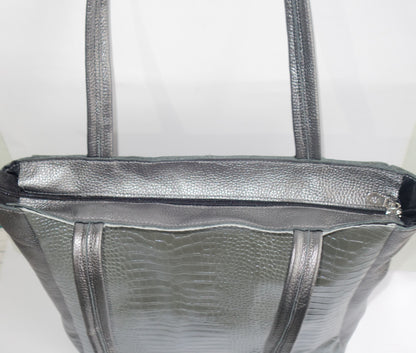 POSETA DE PIELE NATURALA SILVER