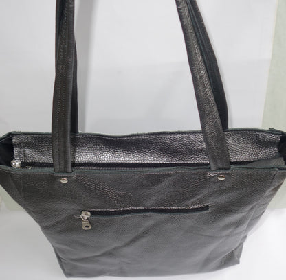 POSETA DE PIELE NATURALA SILVER