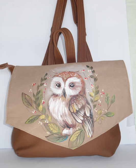 RUCSAC DE PIELE NATURALA BROWN