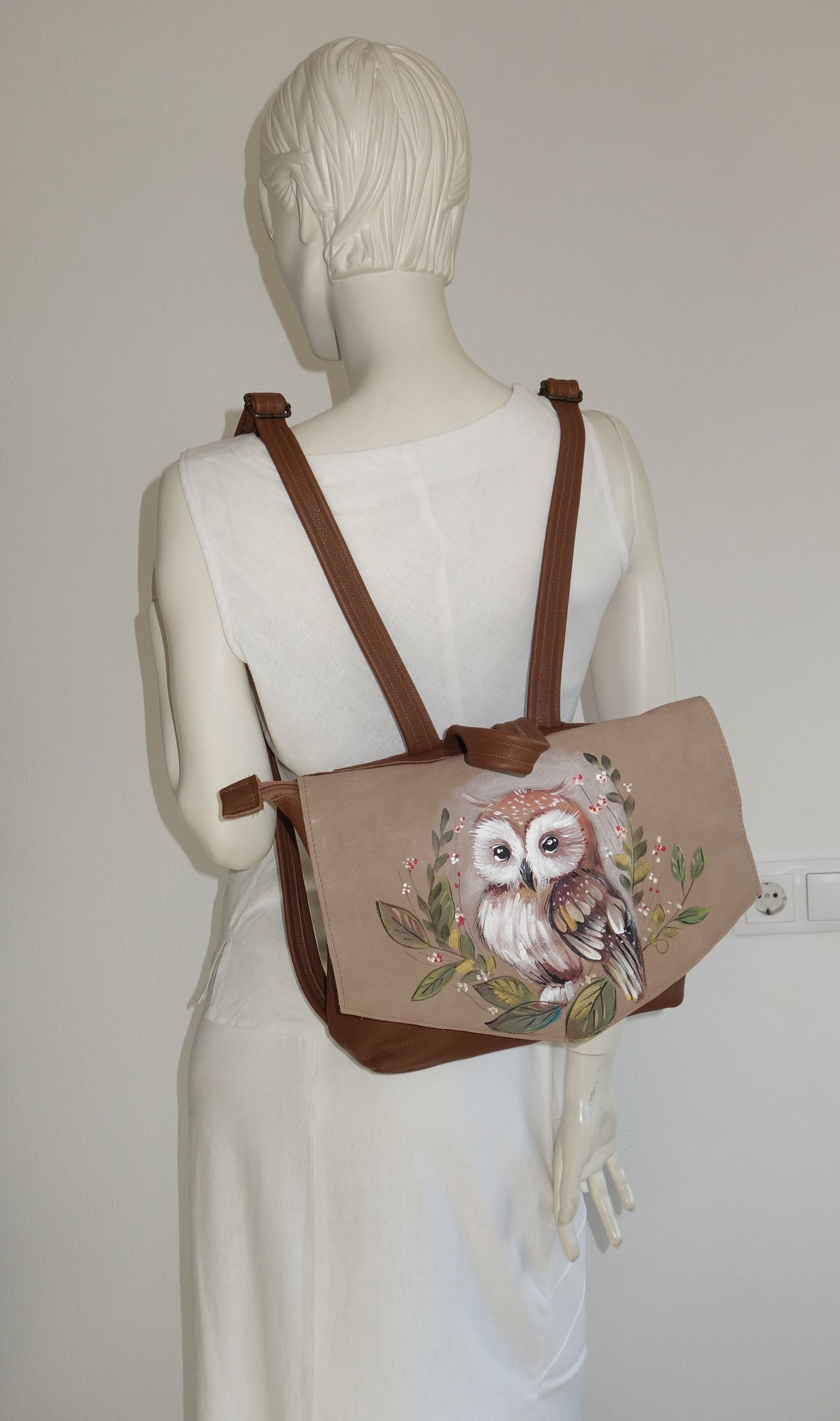 RUCSAC DE PIELE NATURALA BROWN
