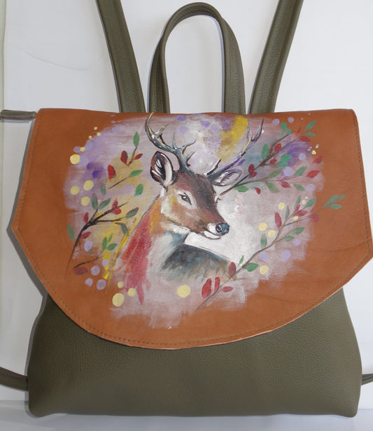 RUCSAC DE PIELE NATURALA CERB