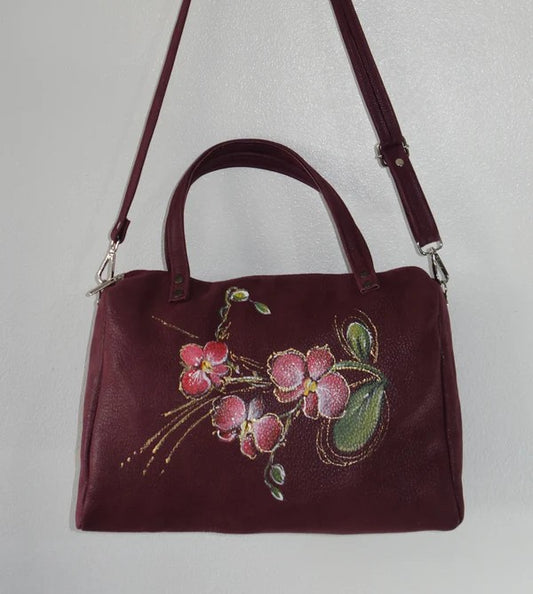 GEANTA DE PIELE NATURALA FLOWER BLOOM